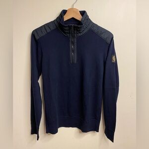 Belstaff Merino Wool Quarter Zip Sweater Blue / Navy